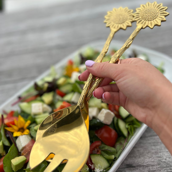 Salad Servers~ Sunflower design